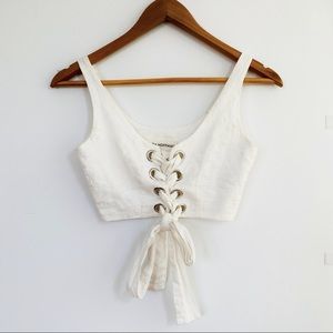SOLD Mara Hoffman lace up bustier crop top